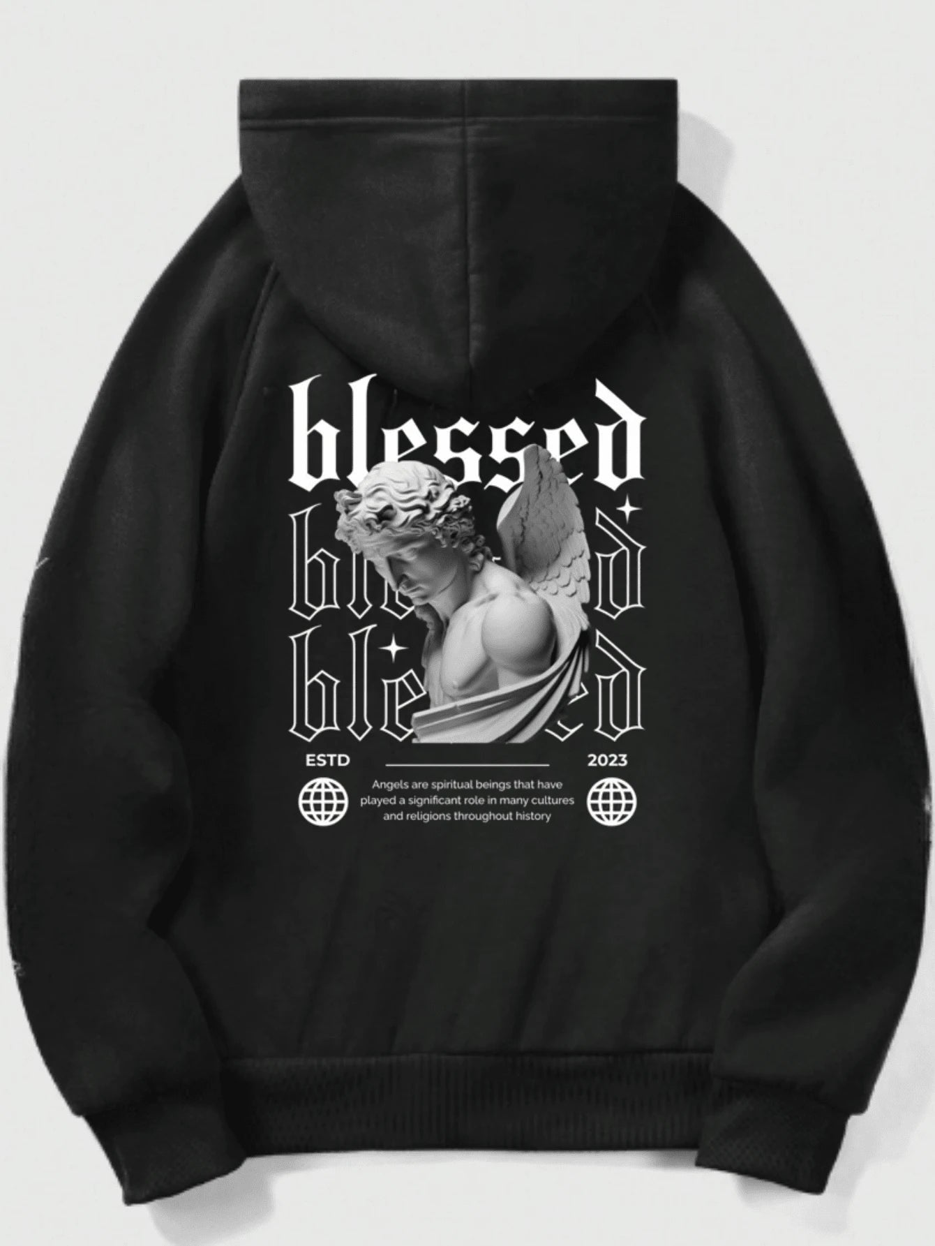 Moletom Oversized Blessed Streetwear Premium Preto – Unissex, Confortável e Estilo Urbano