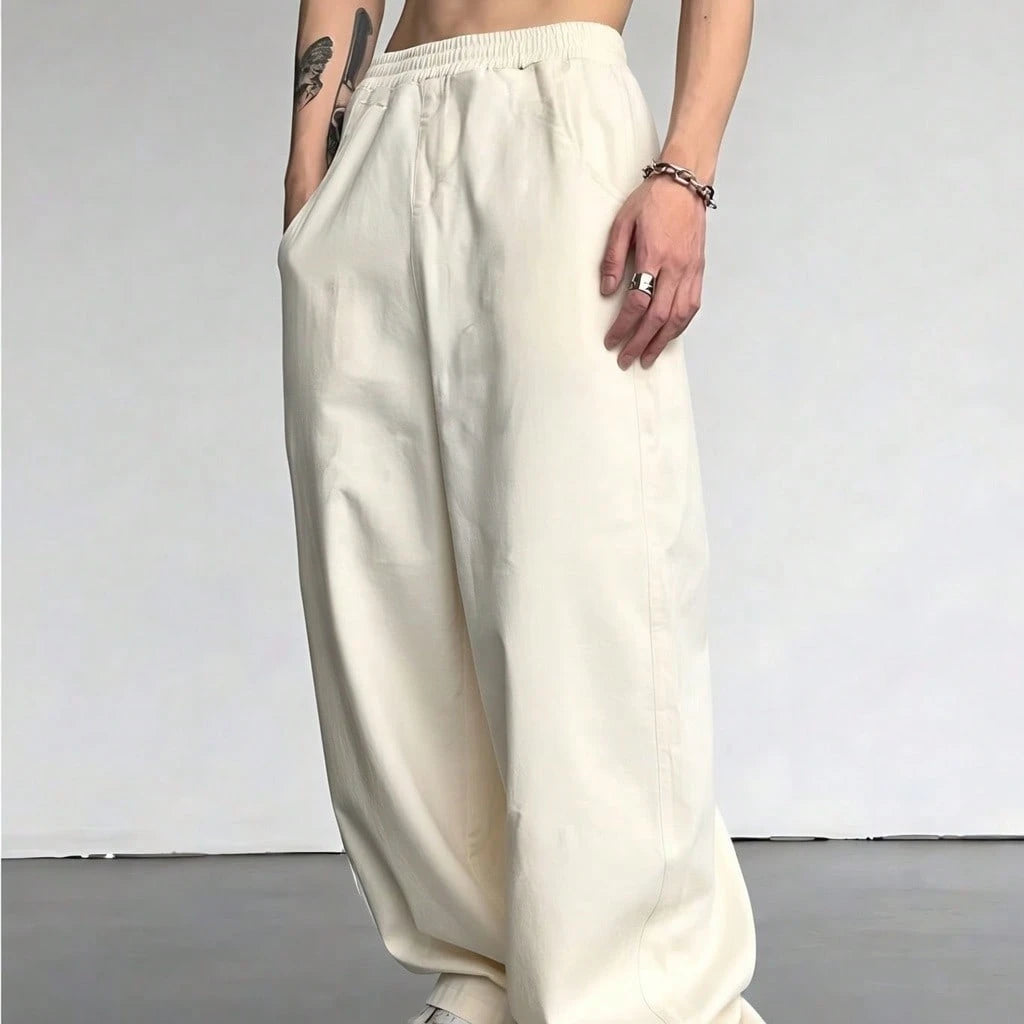 Calça Wide Leg Baggy de Moletom Lisa Premium – Unissex, Cintura Alta, Estilo Streetwear Oversized