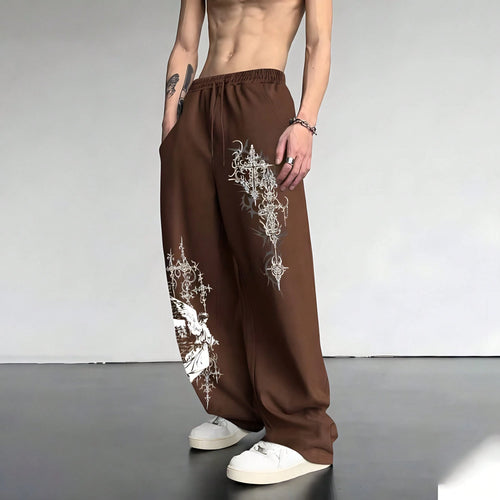 Calça Wide Leg Baggy Premium Estilo Rabiscos – Streetwear Unissex, Perna Larga, Conforto e Estilo Urbano